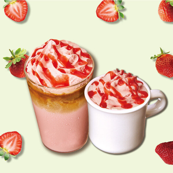 季節のドリンク　ストロベリーラテ