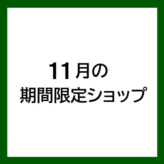 【11月の期間限定ショップ】